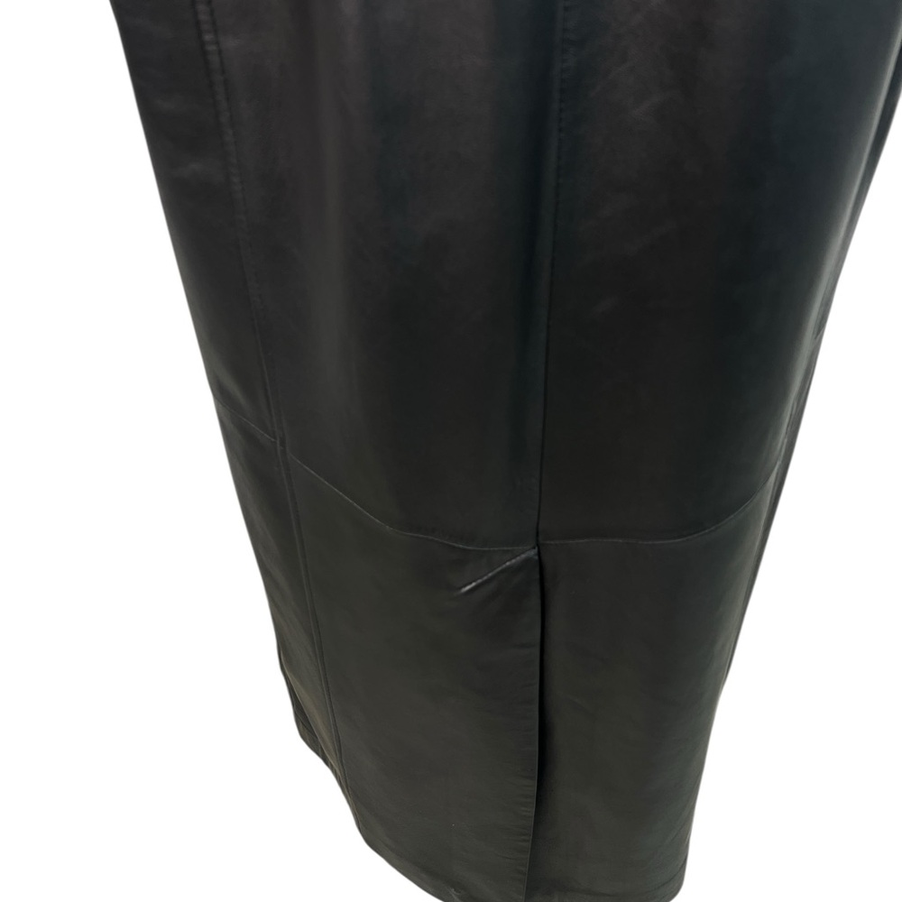 Caslon Black Lamb Leather Long Coat Duster Lined Size M - Picture 7 of 16